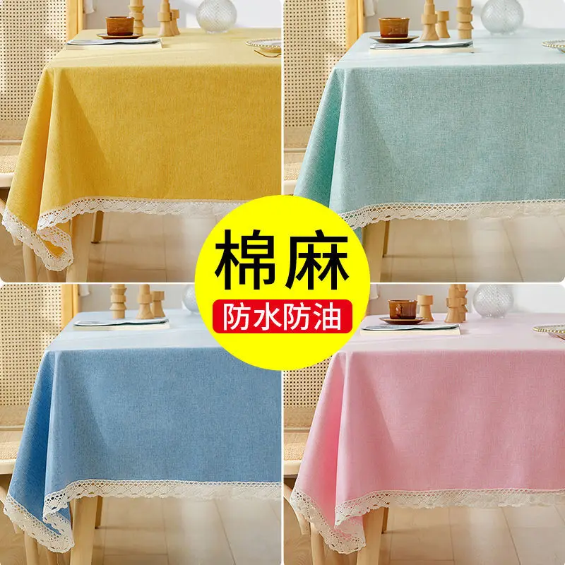 

Cotton and linen waterproof cloth oil hot disposable contracted table mat rectangle meal tea table_AN2693