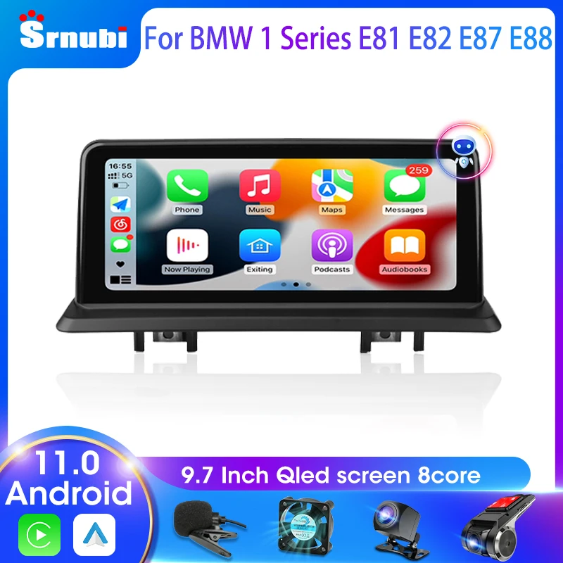 

Srnubi 10.25" 2Din Android 11 for BMW 1 Series E81 E82 E87 E88 Car Radio 4G WIFI Carplay Multimedia GPS DVD Navigation Head Unit