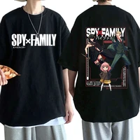 anime spy x family t shirt anya forger yor forger loid forger bond forger graphics double sided print t shirts casual tees tops