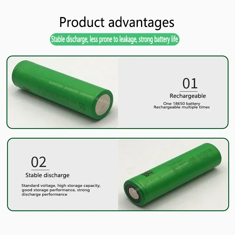 2 шт. 2024 Новый литий-ионный аккумулятор 18650 3 7 В US18650-VTC4 2000 мАч 20 А подходит для