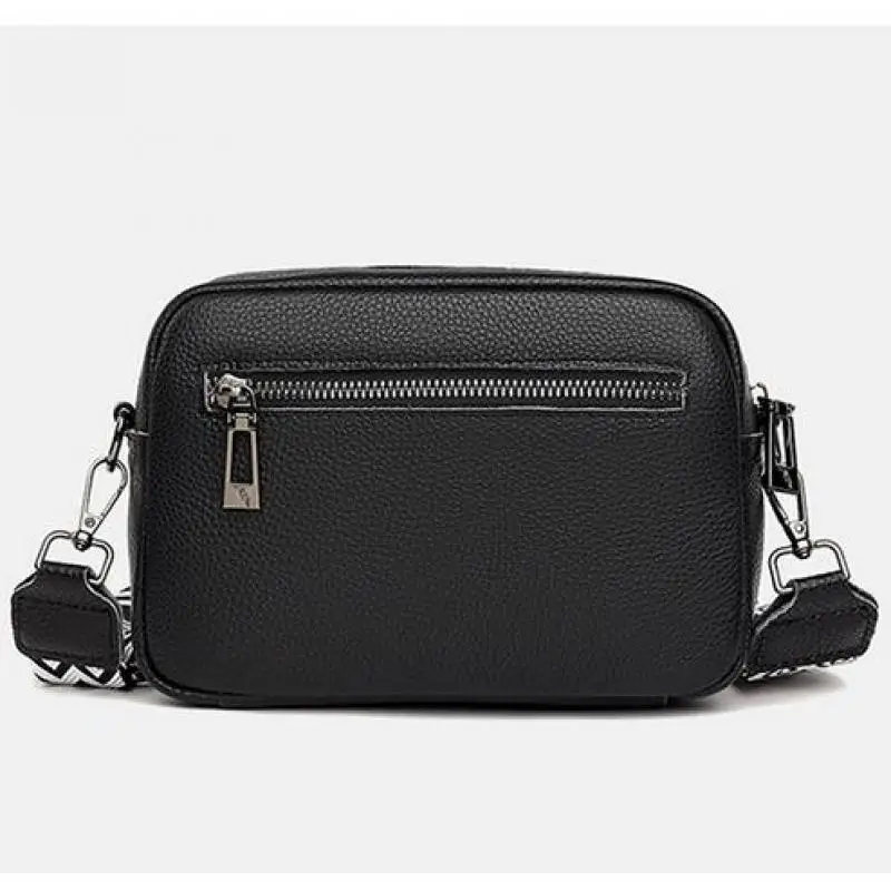 High-quality First-layer Cowhide Bag Women's Fashion Simple Lychee Pattern Shoulder Messenger Genuine Leather  Small Square Bags