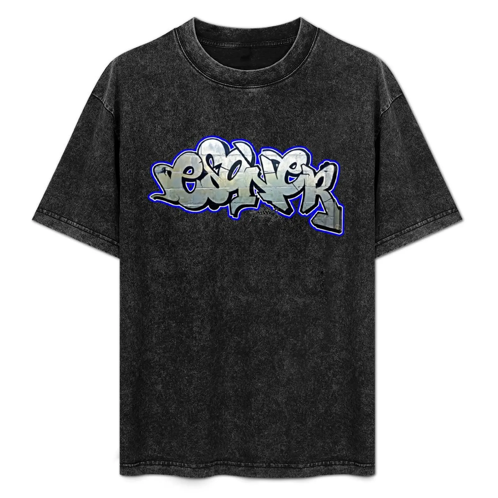 Футболка ESONER в городском стиле с граффити блузка милыми синими архивами мужские