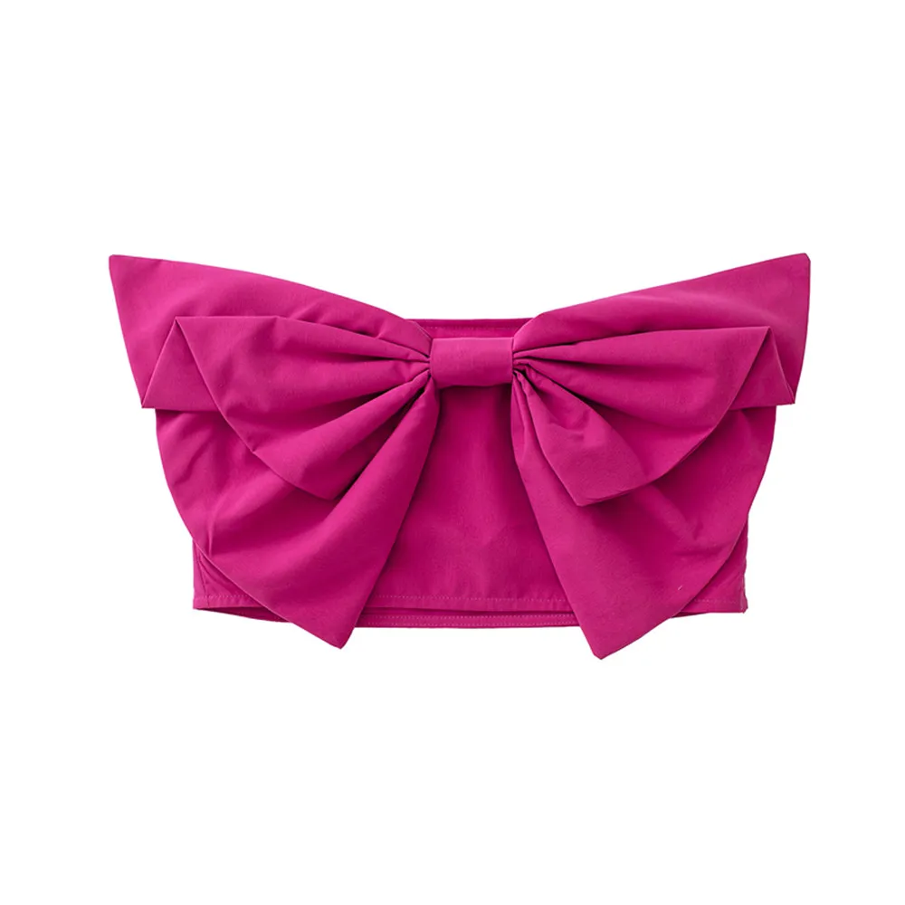 

Женская одежда для весны и лета PB & ZA, женский короткий топ с запахом и бантом, модель 0085/345 0085345