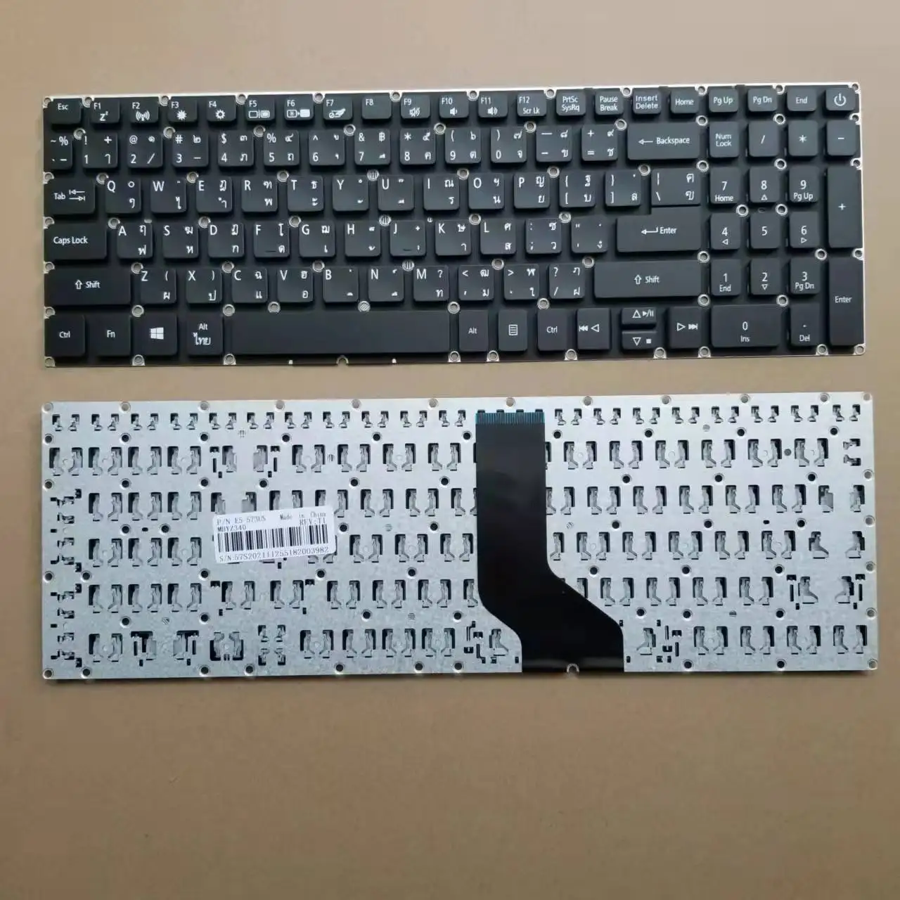 

New Thai TI Keyboard For Acer Aspire E5-573 E5-573G E5-573T E5-574 E5-722 Black Without Frame