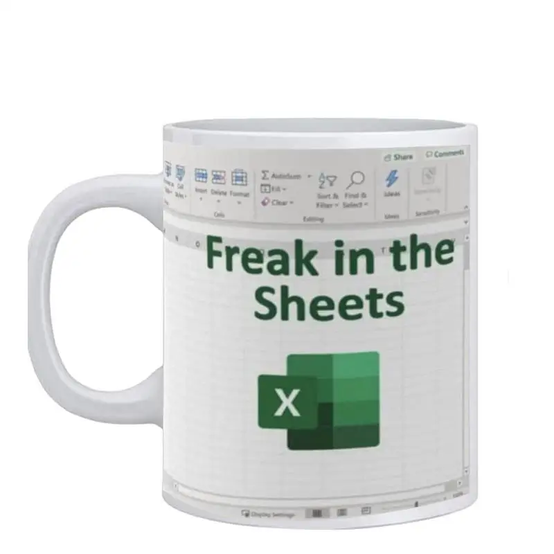 

Spreadsheet Coffee Mug 350ml Ceramic Accountant Mug Printed With Funny Words Humorous CPA Gift For Women Men Females Males