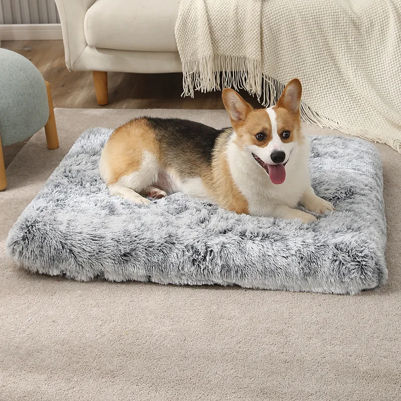 

Medium Dog Bed Washable Dog Crate Mattress Calming Fluffy Anti Anxiety Dog Beds Deluxe Plush Dog Mat With Anti-Slip Bottom