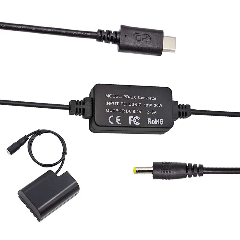 

DMW-DCC12 DC Coupler + USB-C AC Power Adapter Set Replace Panasonic BLF-19 Battery for LumixDMC-GH3DMC-GH3KDC-GH5DC-G9 Camera