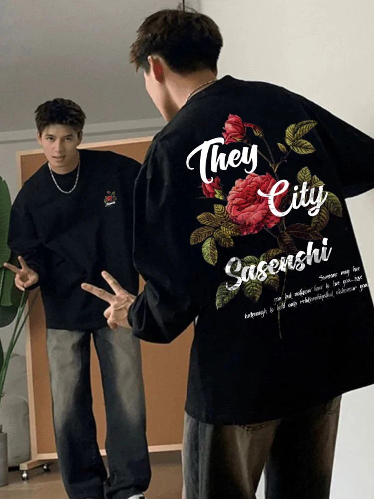 Американская винтажная рубашка с длинными рукавами Rose мужская осенне-зимняя