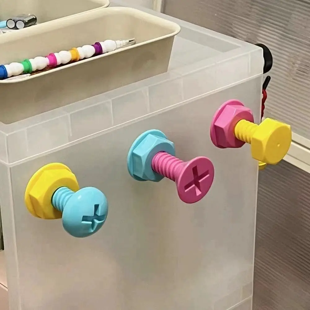 

Self Adhesive Hooks Key Storage Hanger For Kitchen Bathroom Door Wall Punch-free Cute Creative Screw Nail Shape Sticky Hook