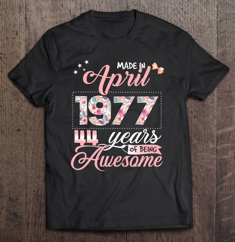 

Футболка мужская оверсайз с цветочным принтом, 44 дня рождения, 1977