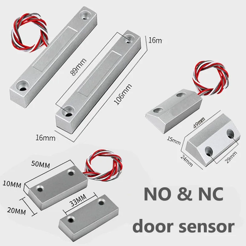 Nc No Door Sensor Cavo Cablato Finestra Porta Monitor Allarme Contatto Interruttore Magnetico In Lega Di Zinco