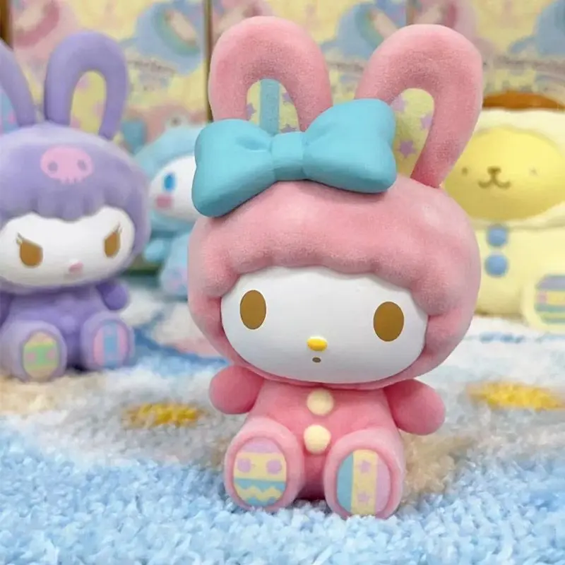 

Kawaii Sanrio Rabbit Series Blind Box Melody Cinnamoroll Kurumi Anime Figures Bunny Flocking Series Toys Children Birthday Gift