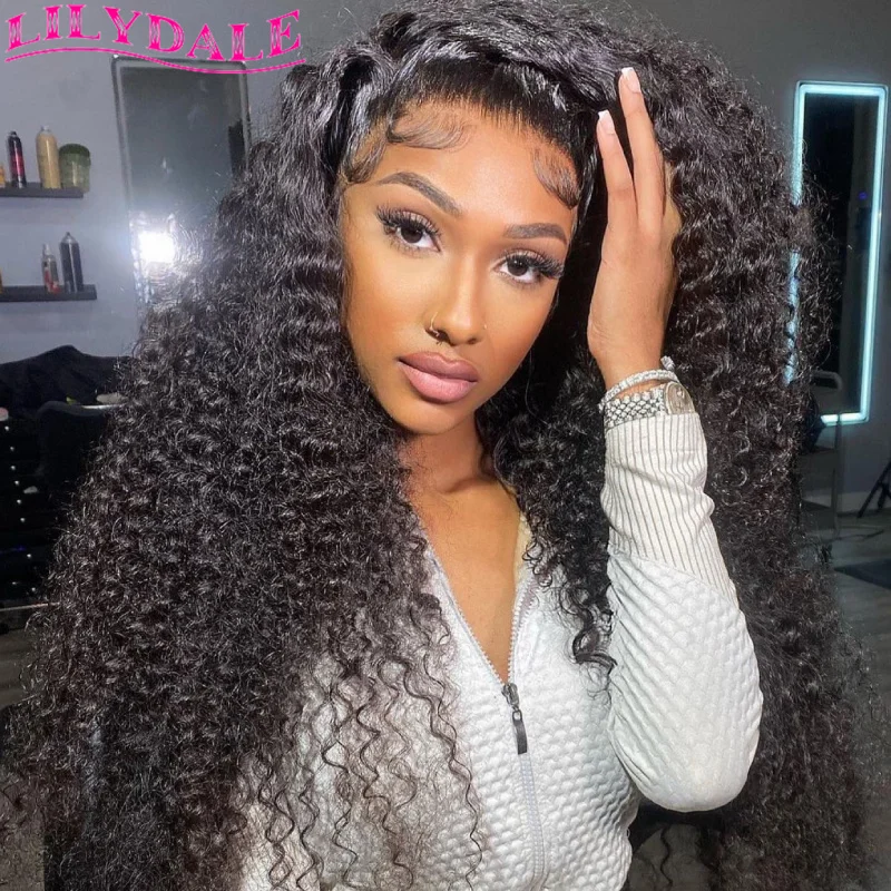 30 Inch Kinky Curly Lace Closure Wig Human Hair Lace Front Wig 13x4 Jerry Curly Glueless Wig Pre Plucked With Baby Hair Lilydale