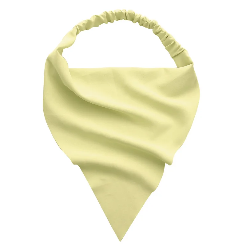 

Beautiful Ladies Elastic Headband Solid Color Comfortable Triangle Scarf Womens Bandanas Hair Wear