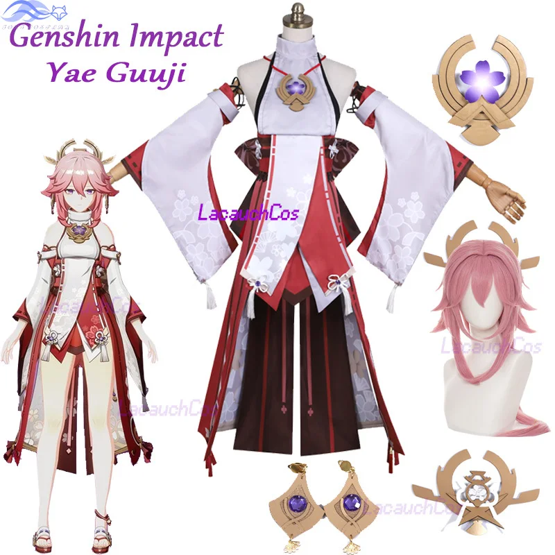 

Костюм для косплея Genshin Impact Yae Miko учетная запись Genshin Impact Yae Guuji искусственный Хэллоуин аниме одежда парик аксессуары Костюм