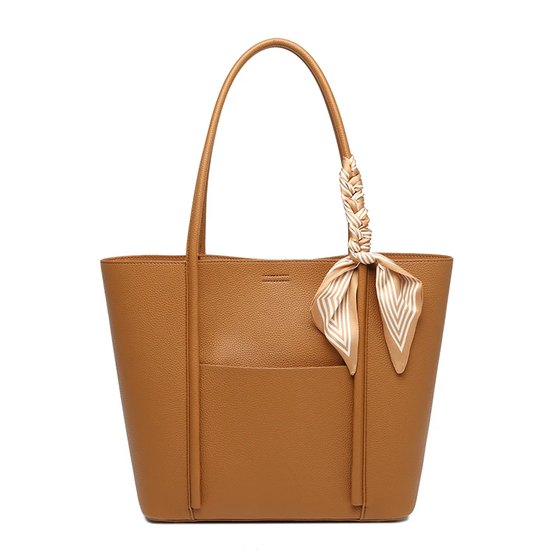 New Women Shoulder Bag Soft Leather Luxury Split Large Tote Bag Female Casual Lady Daily Using Handbag 2pcs Set Shopping Bag