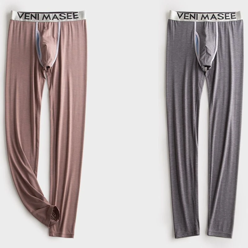 Man Modal Thermal Underwear Long Bulge Pouch Lingerie Breathable Skinny U-Convex Winter Warmer Boxers Outdoor Bottoms Leggings