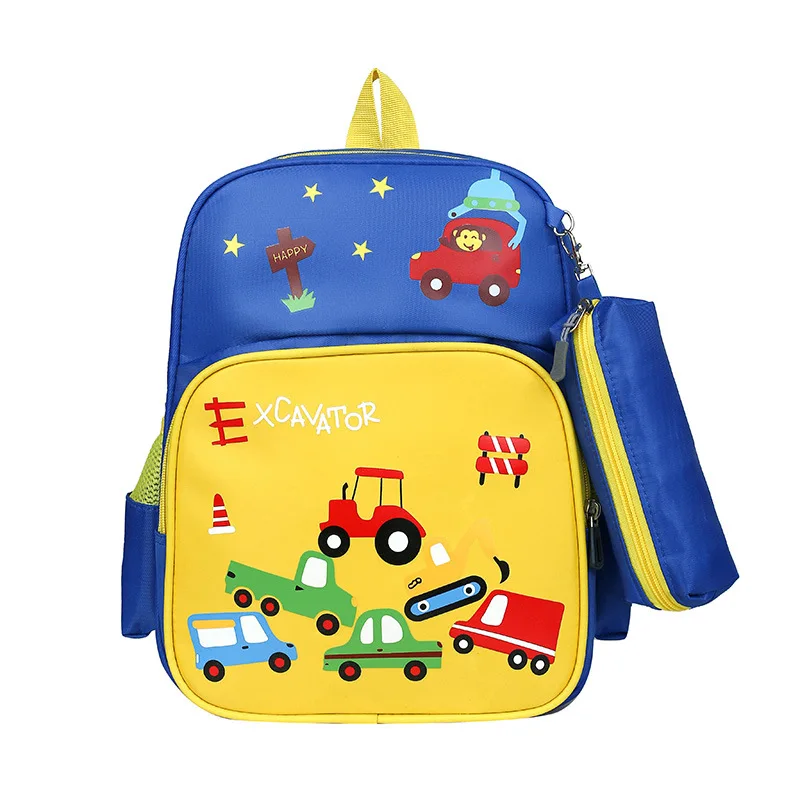 Children's Schoolbag Cartoon Fashion Cute Car Kindergarten Backpacks for Preschool Boys and Girls Large Capacity Schoolbag