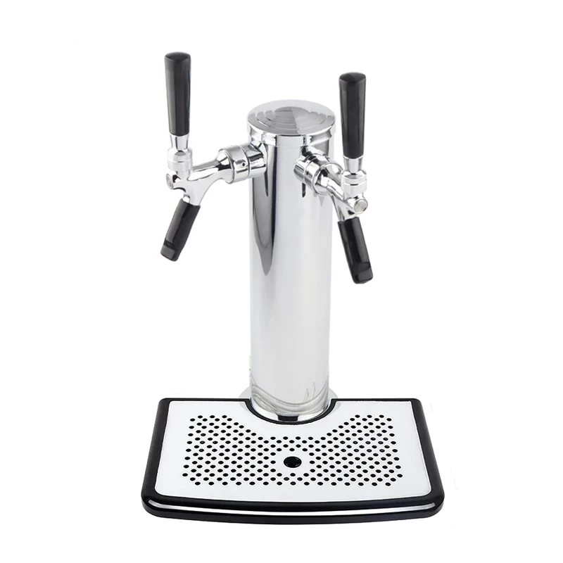 Beer Tower With Drip Tray Double Taps Beer Dispenser For Bar Homebrew Beer Soda Water Wine Faucet Dispensing Tools