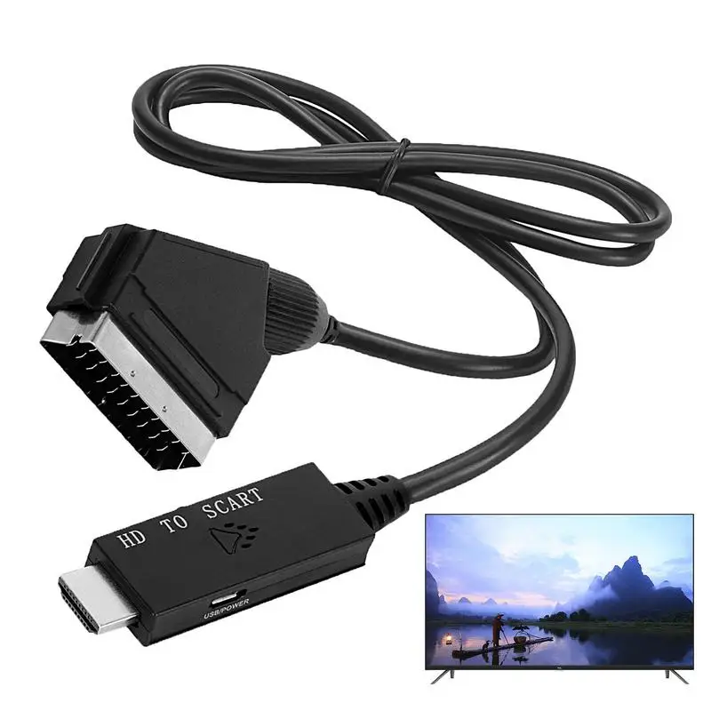 

Video Audio Adapter Scart Audio Adapter Video Connector Universal Converter Low Power Consumption 1080P/720P Audio Output For