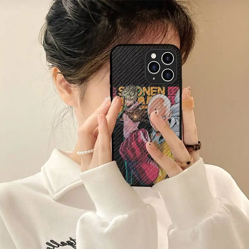 

ONE PUNCH-MAN Phone Case Hard Leather Case for iPhone 11 12 13 Mini Pro Max 8 7 Plus SE 2020 X XR XS Coque
