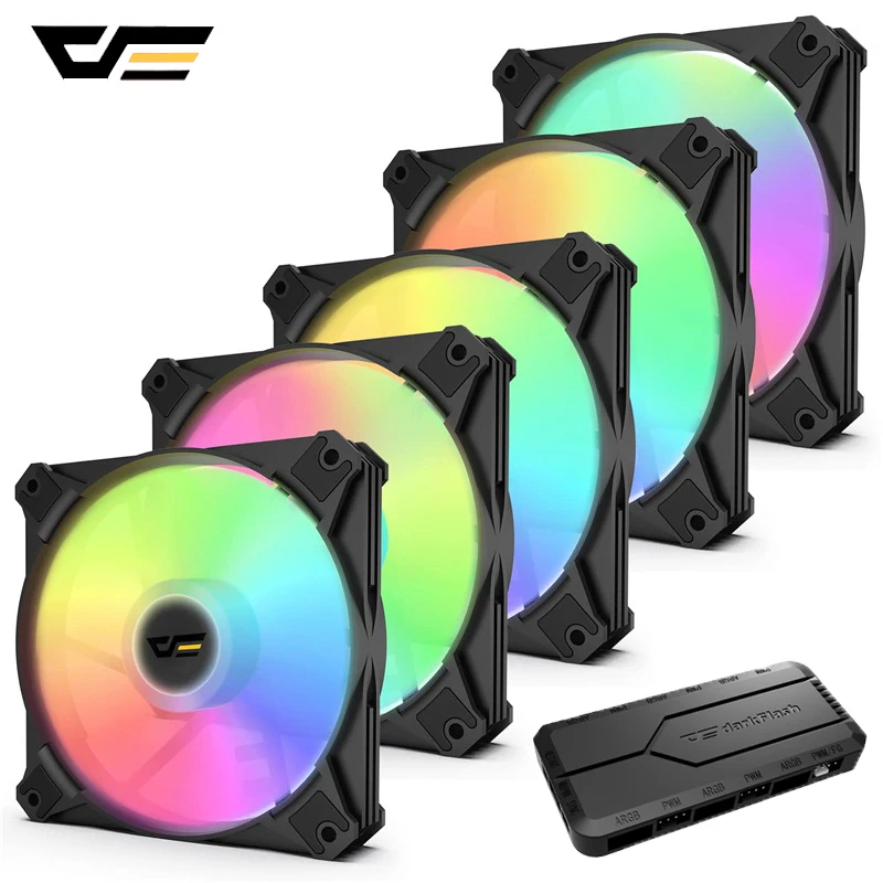 

Вентилятор darkFlash CX6 PWM ARGB 120 мм, охлаждающий вентилятор AURA SYNC 5 В, 3 контакта, интерфейс SATA, ПК, чехол, вентилятор, RGB контроллер, регулировка скор...