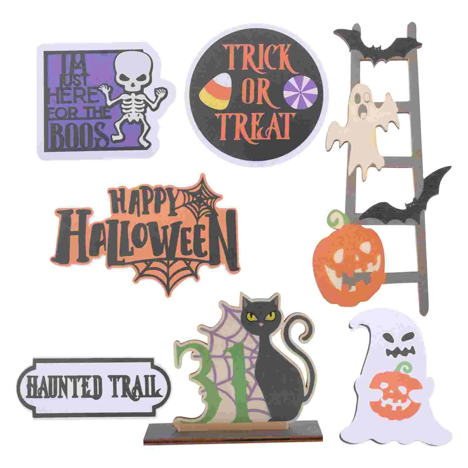

Decortray Tiered Table Signs Home Farmhouse Decorations Woodenwood Ghost Fall Items Haunted Happy Centerpiece Witch Decoration