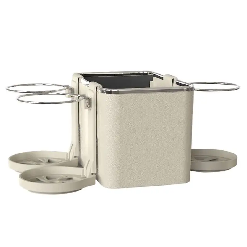

Car Armrest Storage Box With 2 Water Cup Holder Vehicle Armrest Storage Box With 2 Drink Stand Multifunctional Car Organizer