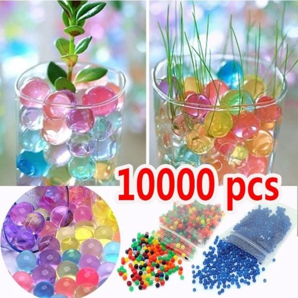 

10000Pcs Water Beads Pearl Shaped Crystal Soil Water Beads Mud Grow Magic Jelly Balls Wedding Home Decor Hydrogel Water Beads