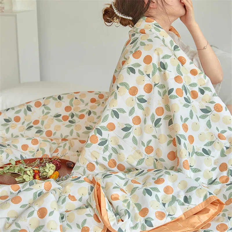

Floral Small Floral Summer Blanket Airable Cover Summer Thin All Cotton Double Single Pure Cotton Quilt Quilt for Spring Autumn