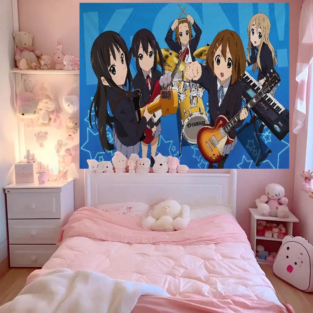 Фото Аниме-гобелен K-On: Красочный настенный гобелен в богемном стиле, мандала, настенные панно №3
