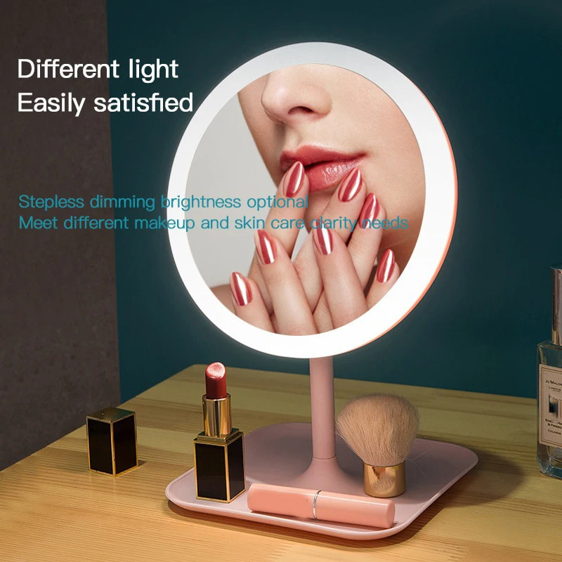 

3/5 Color Makeup Mirror with Led Light USB Charging Desktop Beauty Ring Light Mirror Beauty Tools Photo Fill Light Small Mirrors