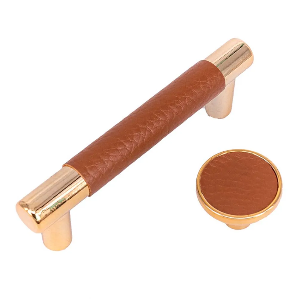 Т-образная круглая пластиковая кожаная дверная ручка для шкафа простая