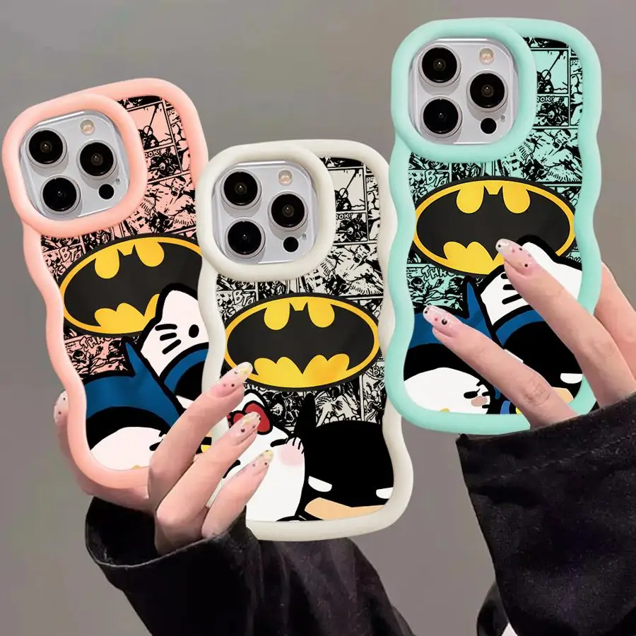 Милый чехол для телефона B-Batmans с рисунком iPhone 12 Pro SE XS Max 11 14 Plus 13 Mini XR 15 16 ProMax мягкий