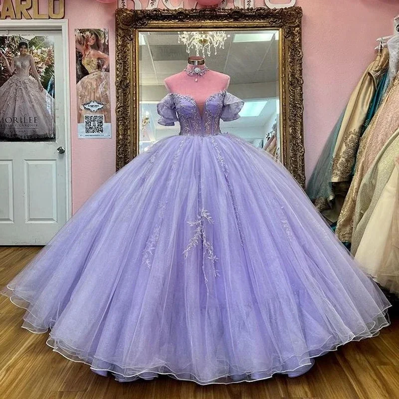 ANGELSBRIDEP сиреневое бальное платье платья для Quinceanera новинка 2025 кружевное принцессы