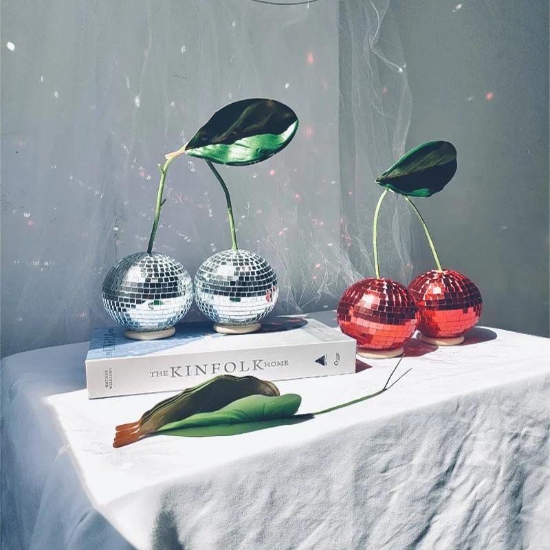 

Miniature Items Cherry Disco Ball Room Decor Aesthetic Mushroom Boho Home Decor Disco Ball Red Home Decor Modern Home Decor