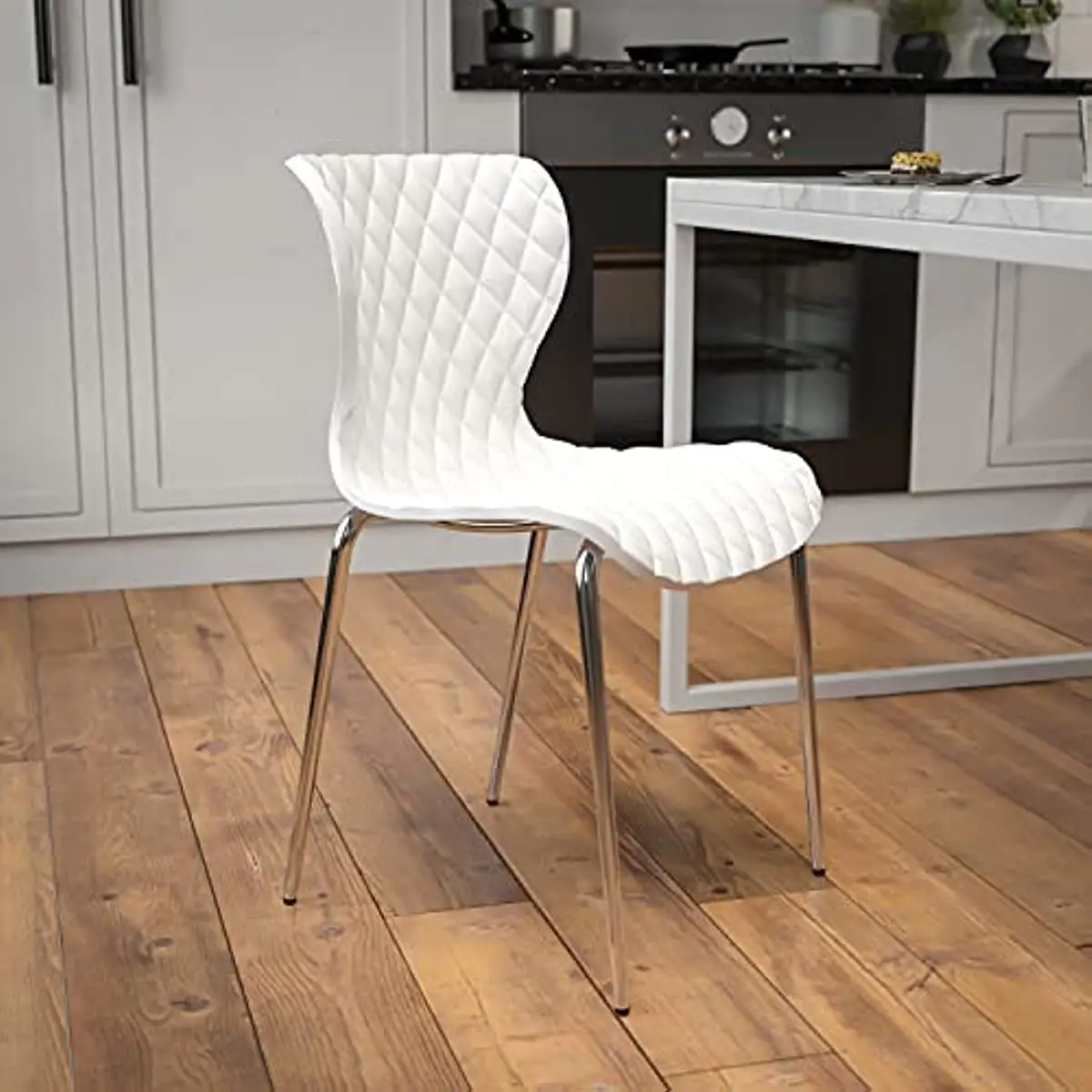 

4 Pack Lowell Contemporary Design White Plastic Stack Chair