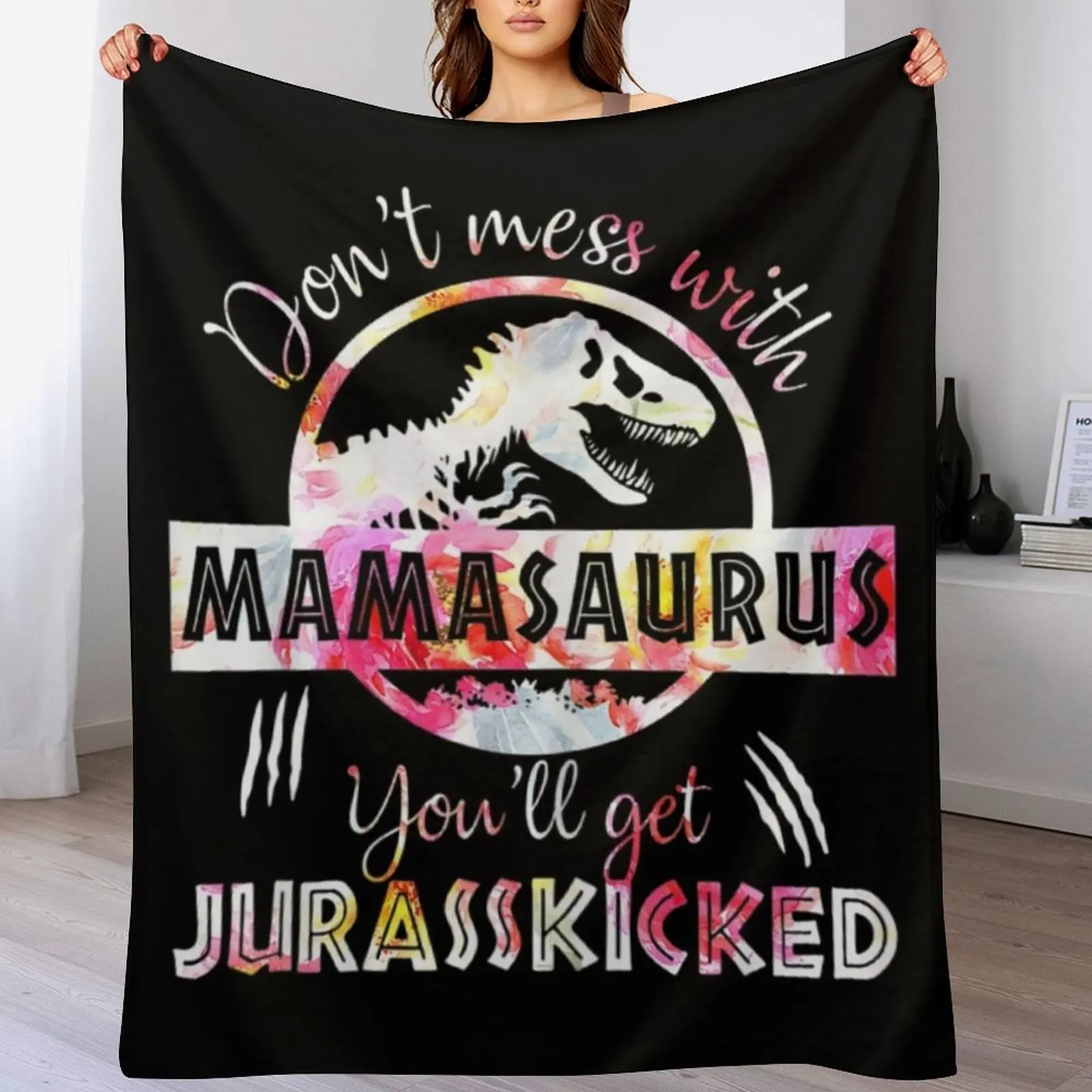 Не беспорядок с Mamasaurus Youll одеяло на День матери Jurasskicked летнее постельное белье