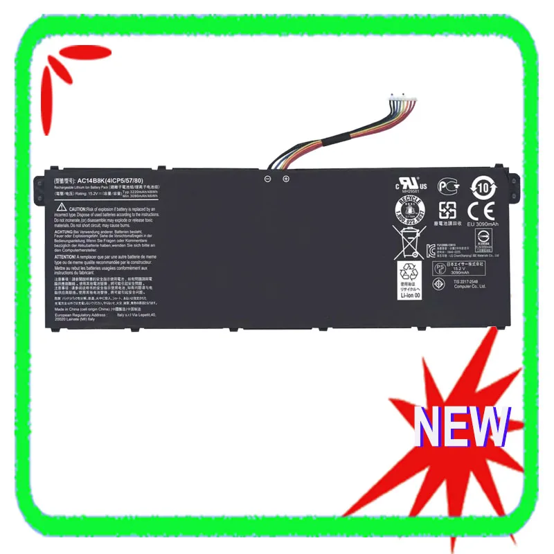 Новая аккумуляторная батарея для ноутбука AC14B8K для Acer Aspire