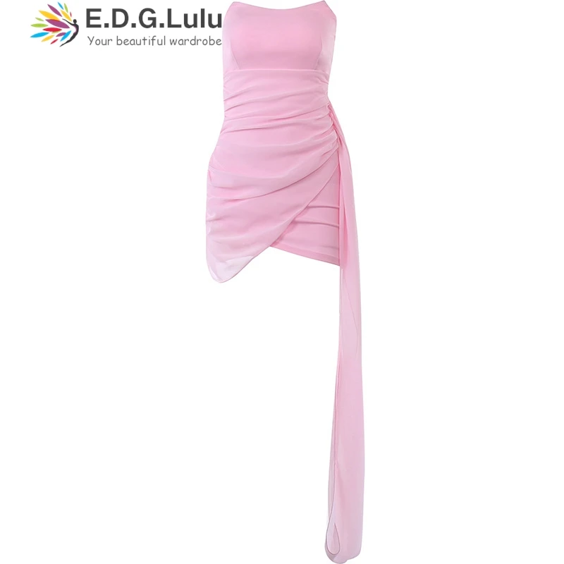 EDGLuLu сексуальные платья с открытой спиной и без бретелек женское облегающее