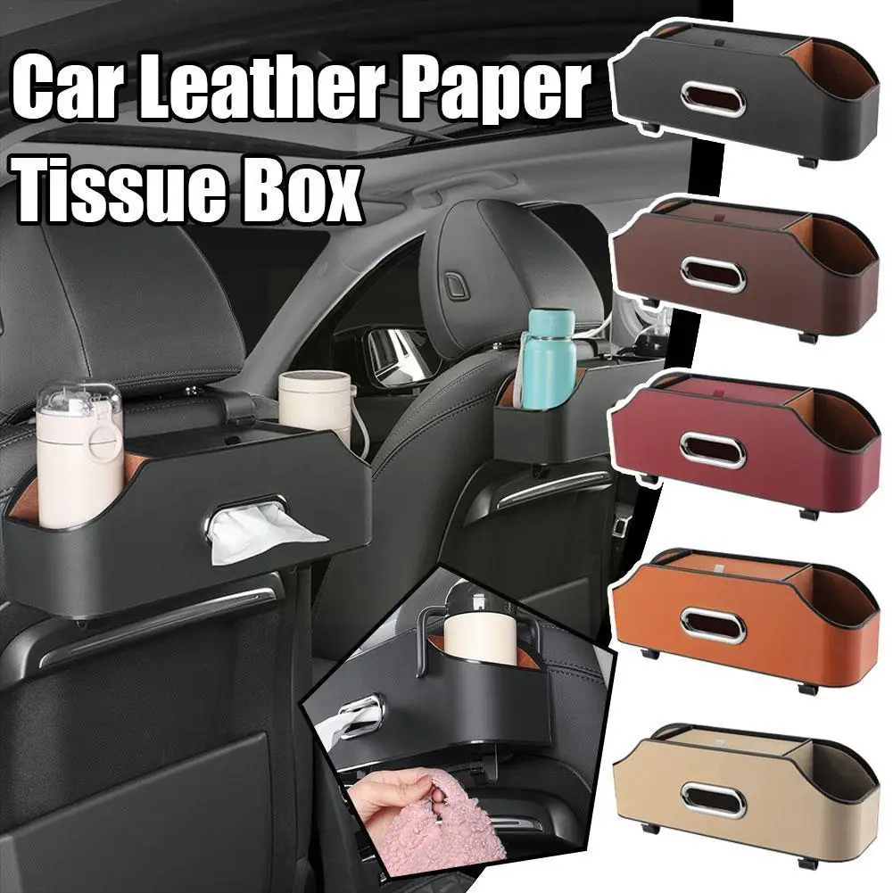 

Car Multifunctional Storage Box Under Seat Storage Organizer Cup Tissue Auto Universal Box Accessor Seat Holder Back Bag Ca Q4U6