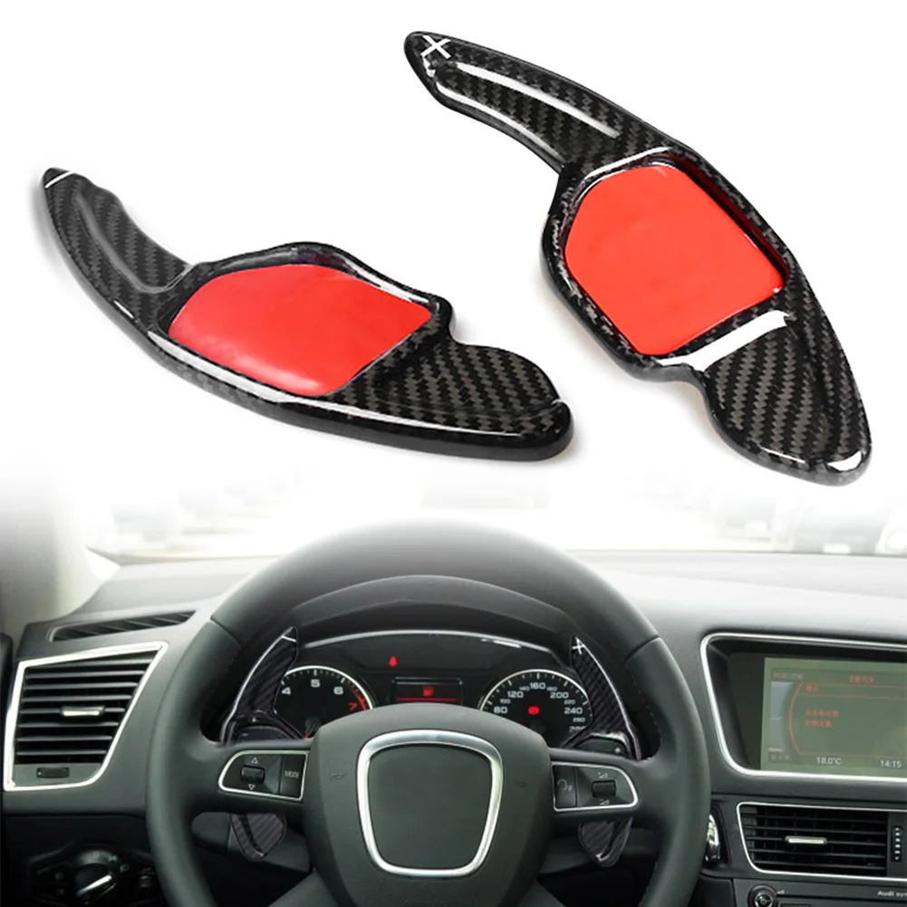 

Car Carbon Fiber Steering Wheel Shifters Paddle Shift Extension For Audi A4L S6 A5 S8 A6L RS6 A8 Q5 S5 Q7