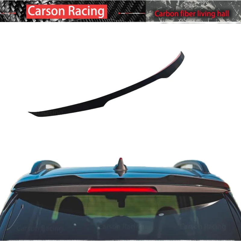 Фото Для MINI Countryman F60 2017-2023: Спойлер из настоящего карбона (Wet Carbon) — Верхний задний спойлер для тюнинга автомобиля, модифицированные внешние аксессуары №3
