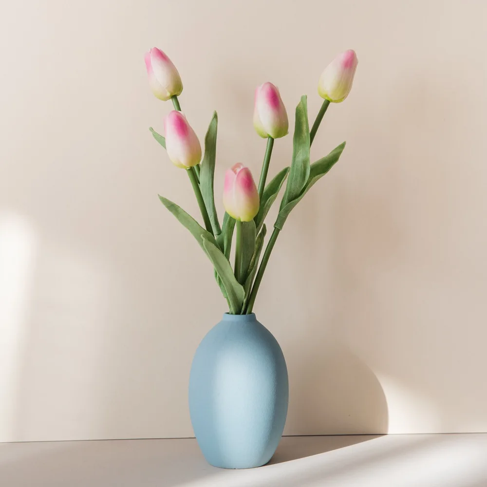 

Mini tulip simulation plant simulation flower wholesale foreign trade Pu silk flower wedding home