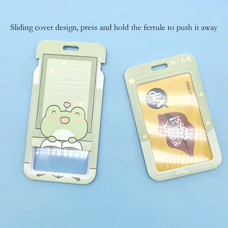 

Cute Card Holder with Neck Strap Lanyard Anti-lost ID Bus Cards Protective Cover Display Holder Office Accessories Cartoon