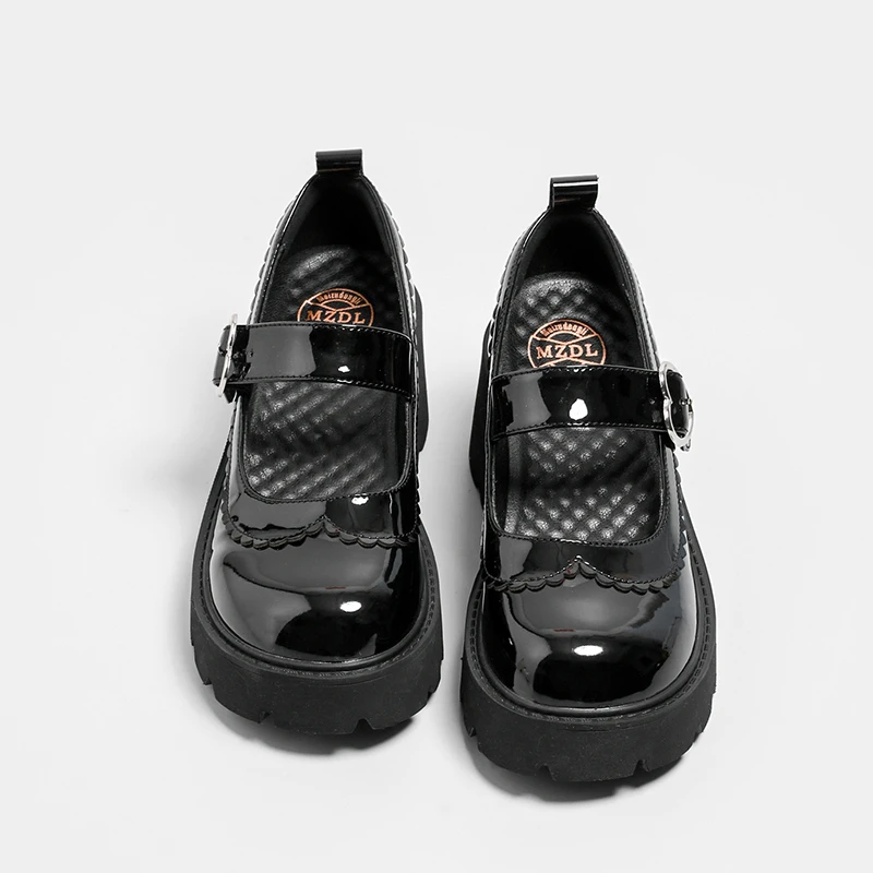 2023 Vintage Designer Women Mary Jane Shoes White Platform Thick Heel Pumps Lolita Girls Uniform Leather Shoes Women Moccasins