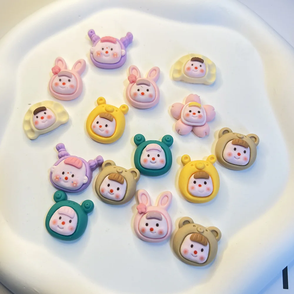 

kawaii resin cabochon cartoon animals flatback accessories for diy jewelry making cute figure scrapbooking embellishment supplie