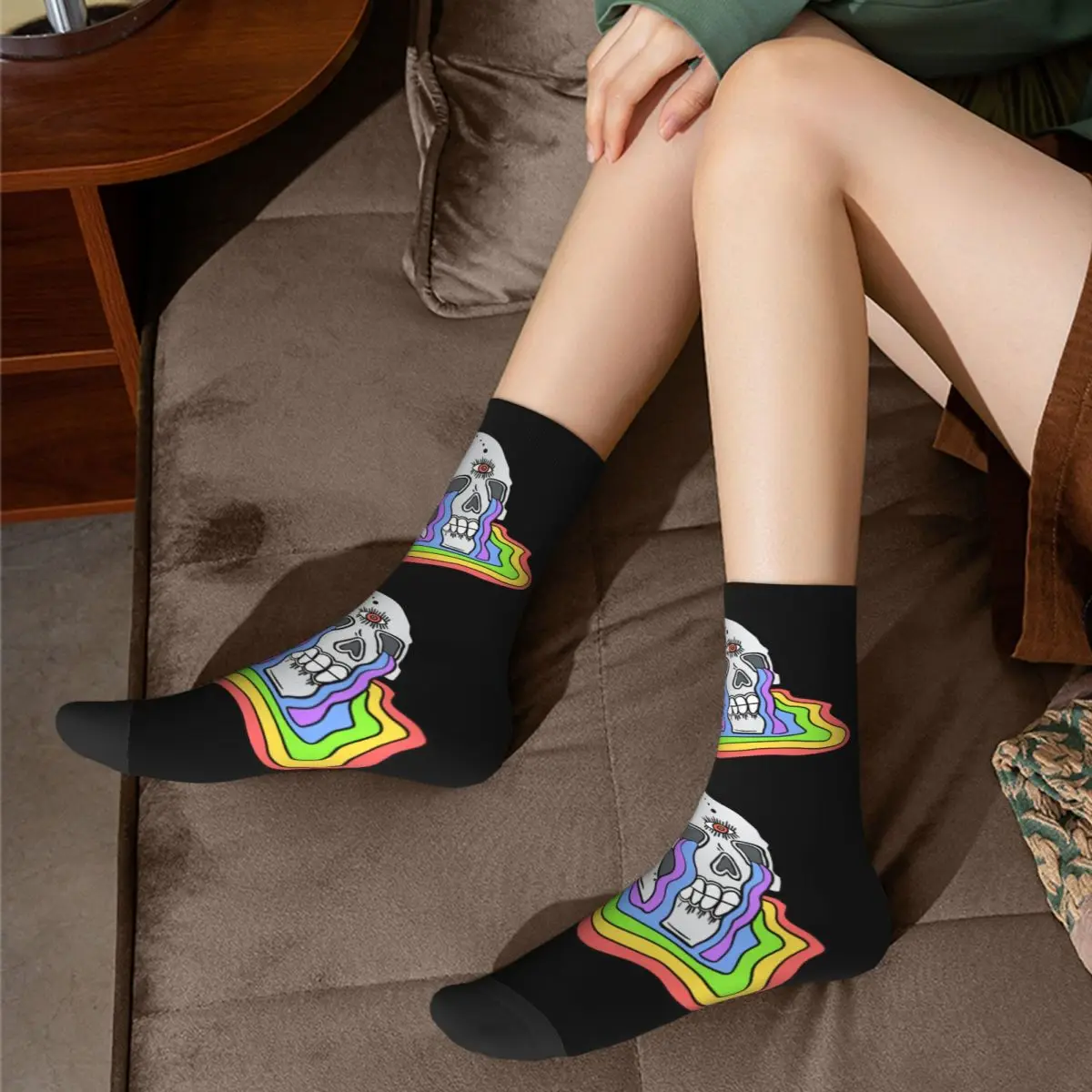 Радужные носки для взрослых Skeleton радужные унисекс мужские женские