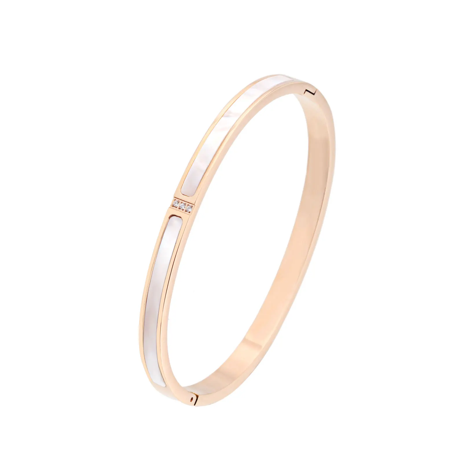 

Fashion Luxury High Quality Women's Bangle Female 5MM Stainless Steel Bangles18K Rose Gold Bracelet Woman