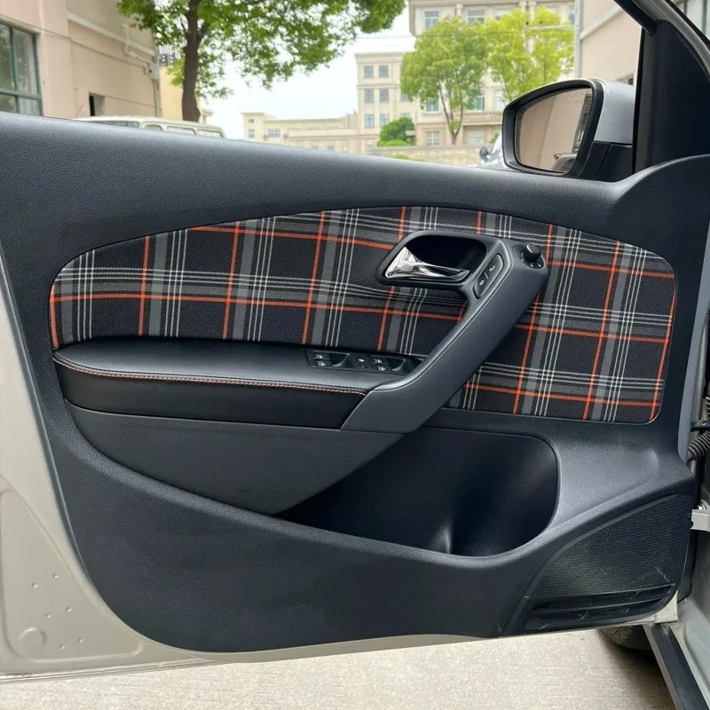 Фото Износостойкая черно-красная клетчатая ткань для салона автомобиля, полиэстеровая ткань для ремонта автомобильных сидений, обшивки дверных панелей, декора автотюлевертины №4